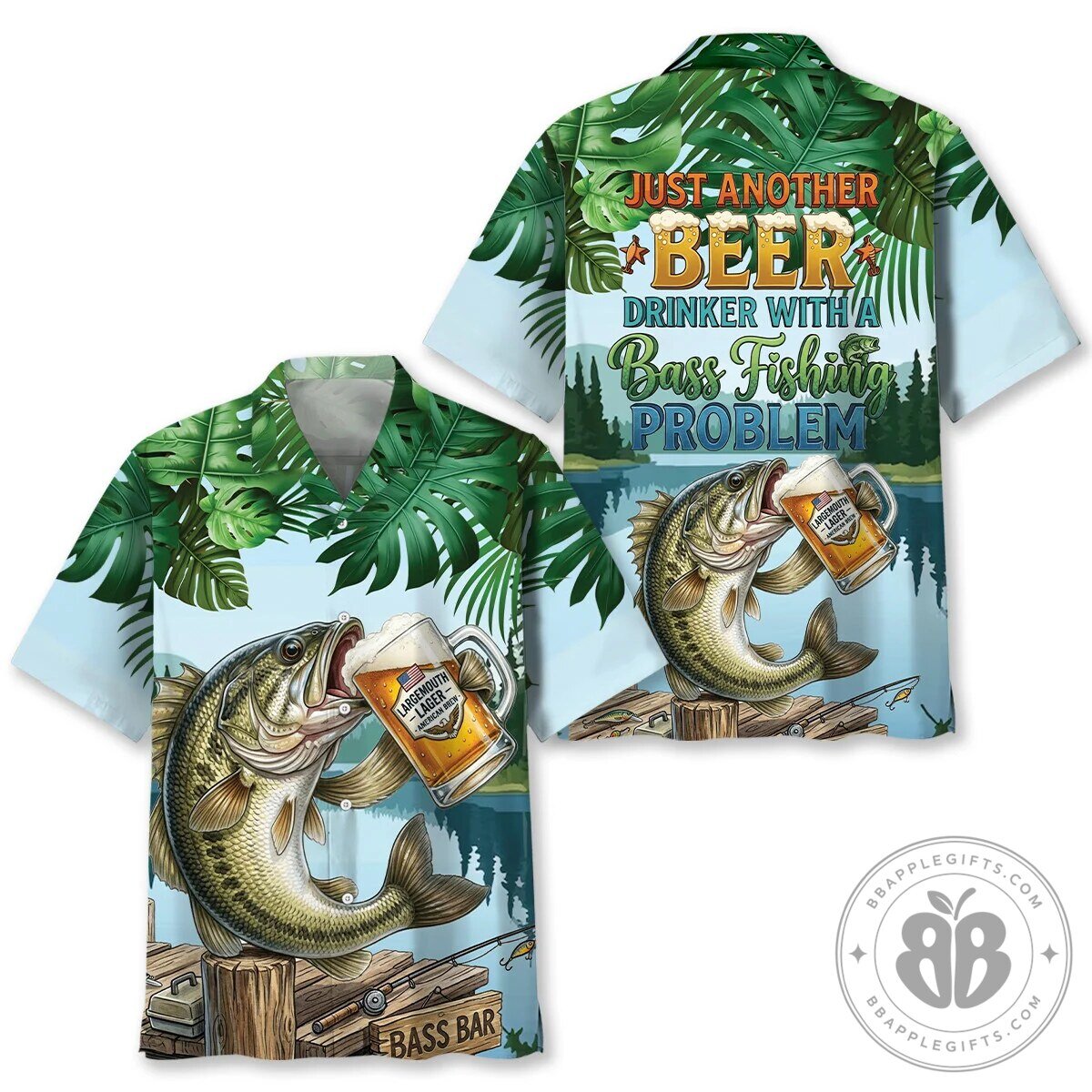 Just Another Beer Drinker With A Bass Fishing Problem Hawaiian Shirt