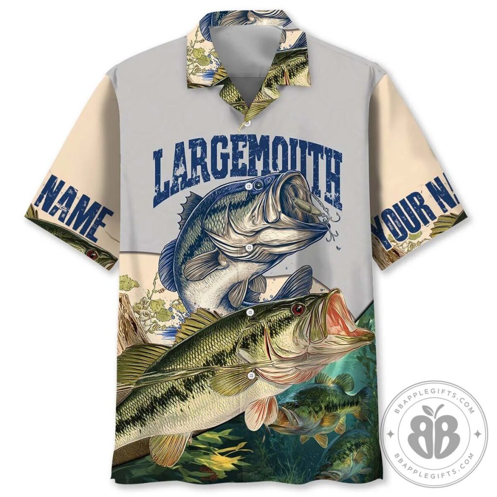 Largemouth Bass Fishing Team Hawaiian Shirt for Men Largemouth Bass Fishing Team Hawaiian Shirt for Men