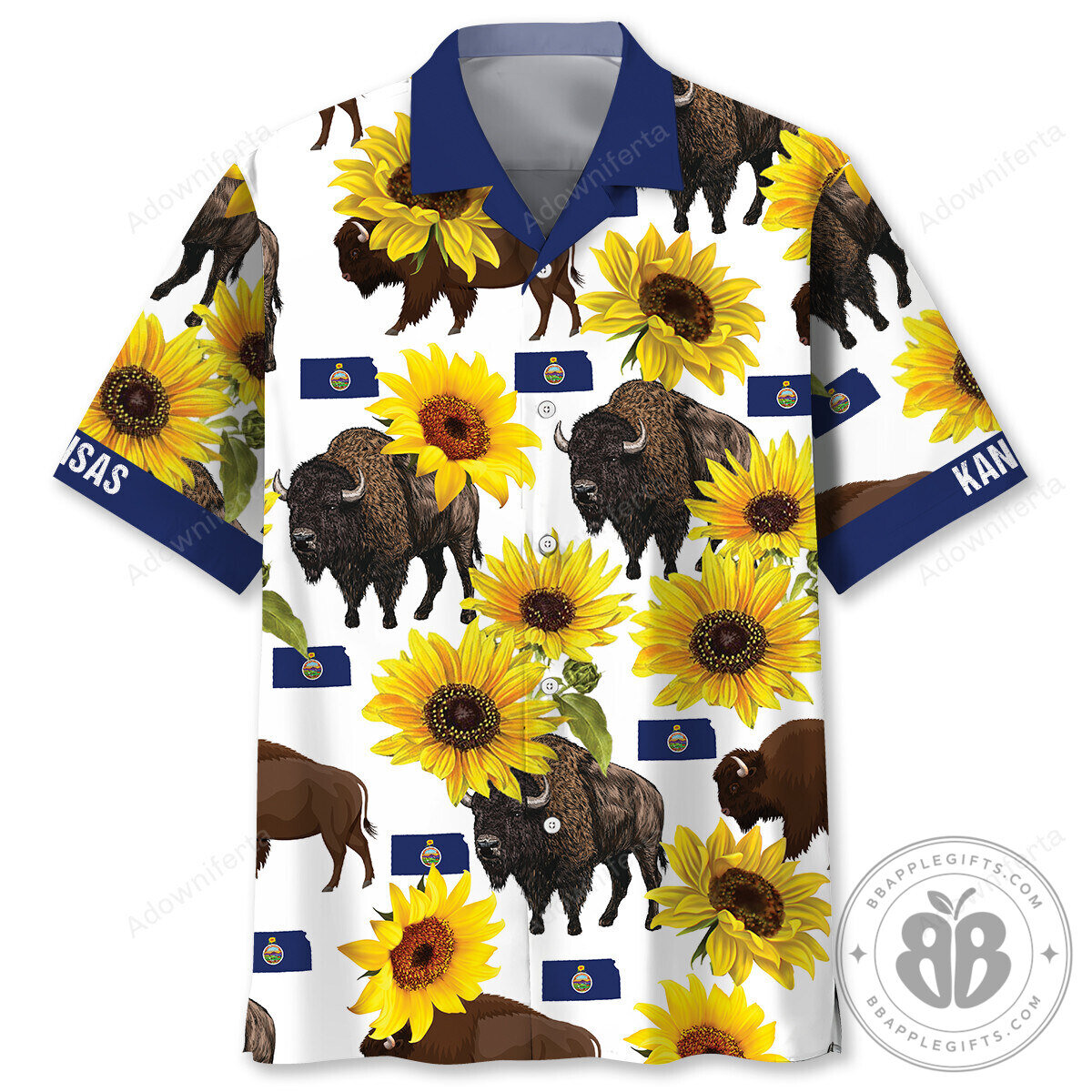 Kansas State Bison and Sunflower Hawaiian Shirt