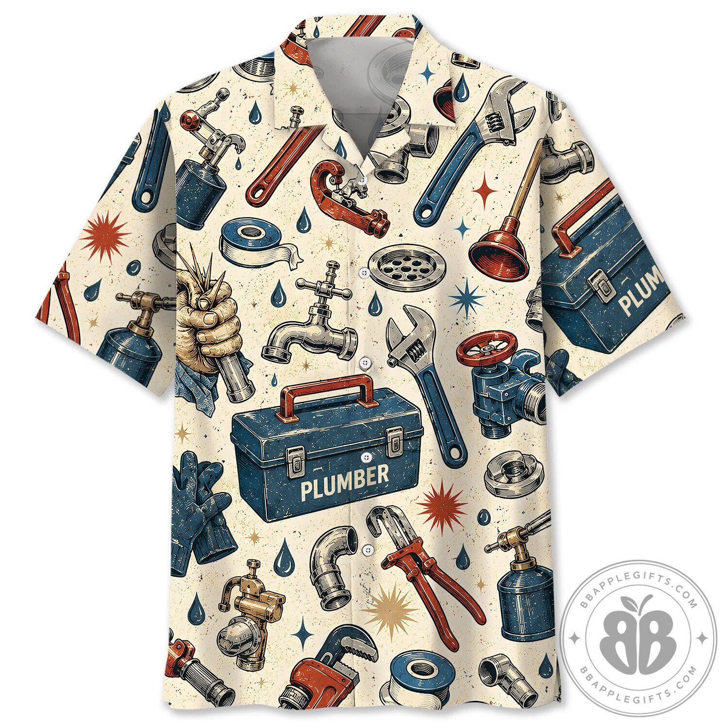 Plumber Tools And Equipment Pattern Hawaiian Shirt
