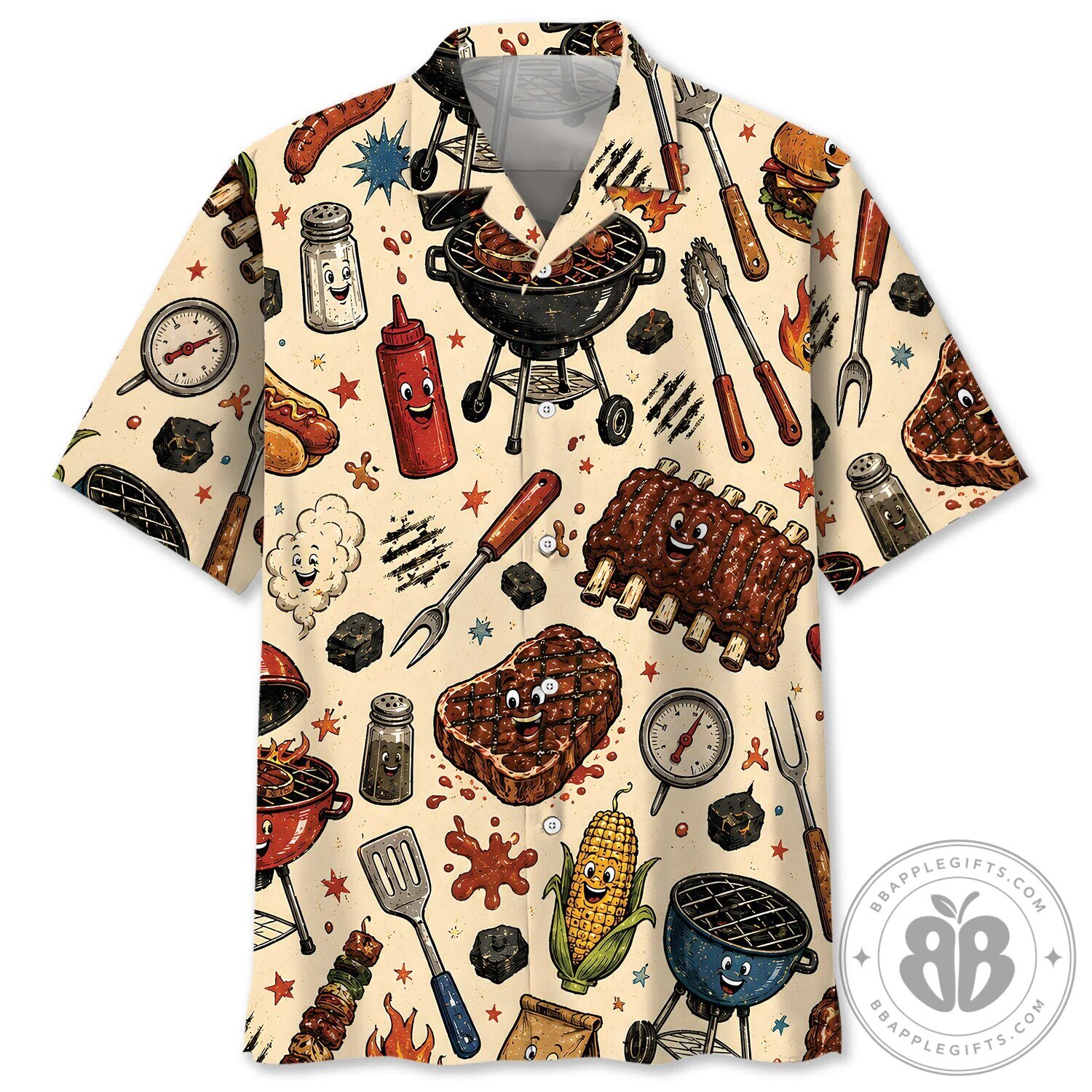 Funny Barbecue Grill Master Hawaiian Shirt for Men