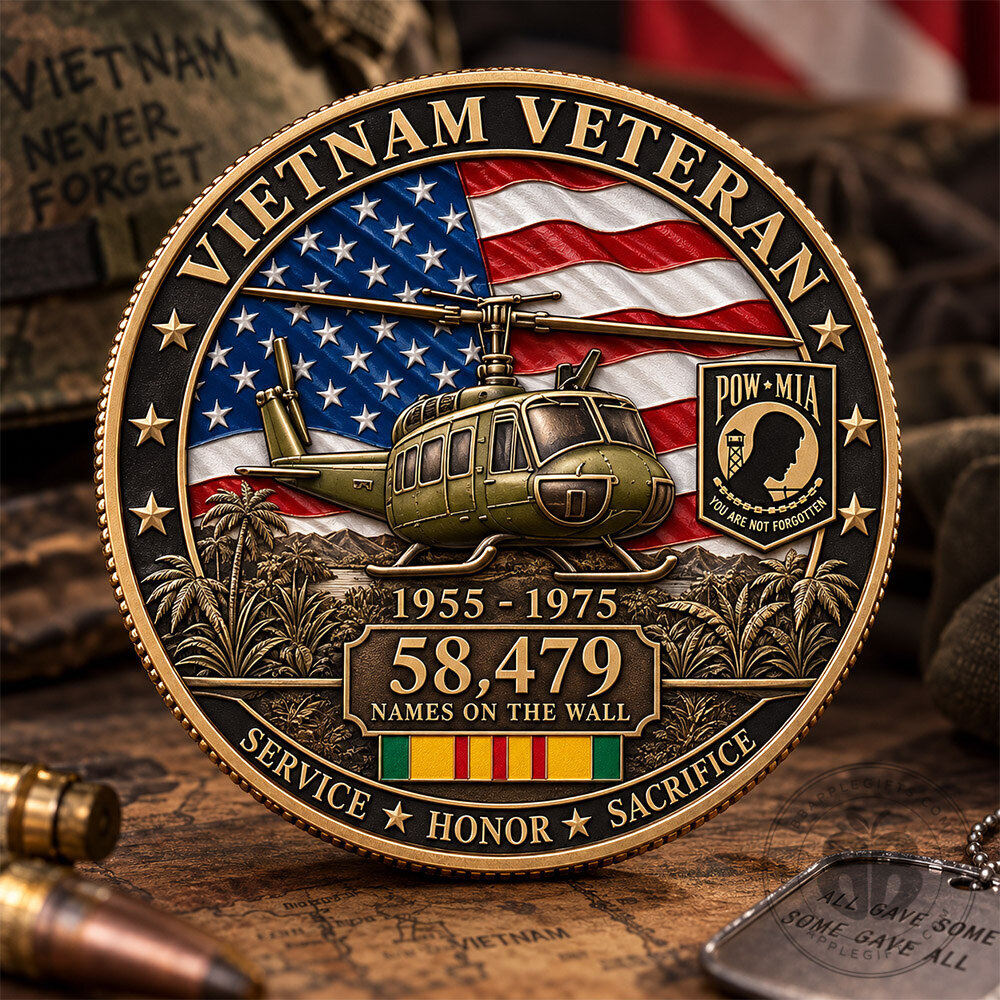 Vietnam Veteran 1955 1975 Service Honor Sacrifice Commemorative Coin | Collectibles