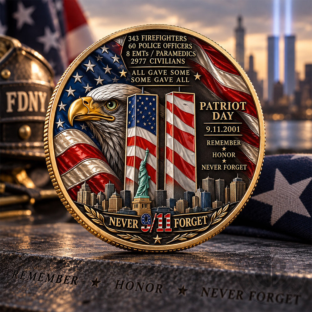 9 11 Patriot Day 2001 Remember Honor Never Forget Commemorative Coin | Collectibles