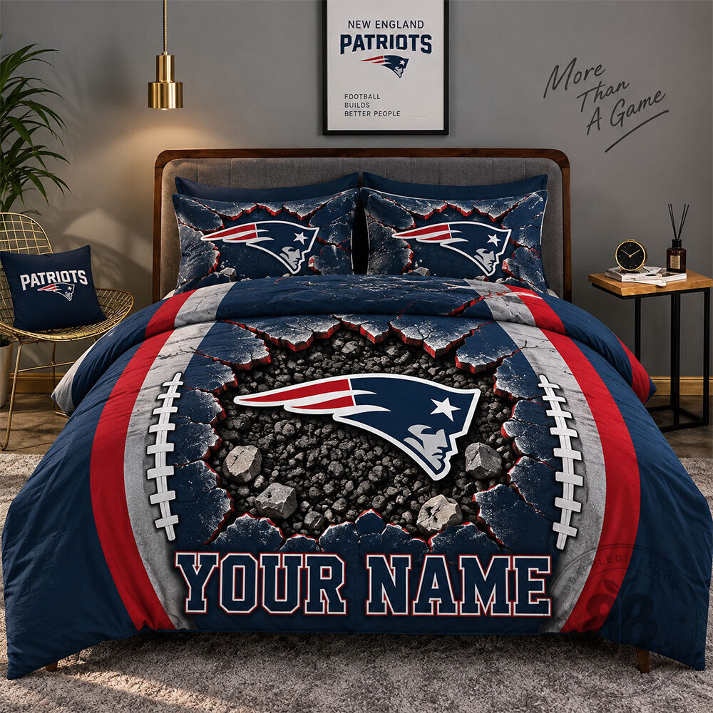 New England Patriots Personalized Concept Fan Bedding Set | Home Decor