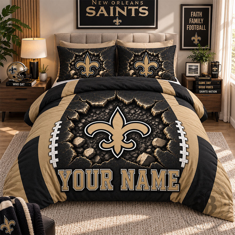 New Orleans Saints Personalized Concept Fan Bedding Set | Home Decor
