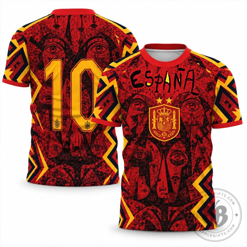 Spain Soccer 2026 Red Gold Artistic Graphic Concept Fan Jersey | Apparel 8 Spain Soccer 2026 Red Gold Artistic Graphic Concept Fan Jersey | Apparel