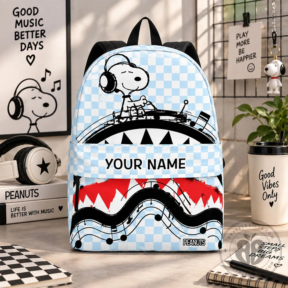 Snoopy Peanuts Personalized Music Graphic Concept Fan Backpack | Apparel