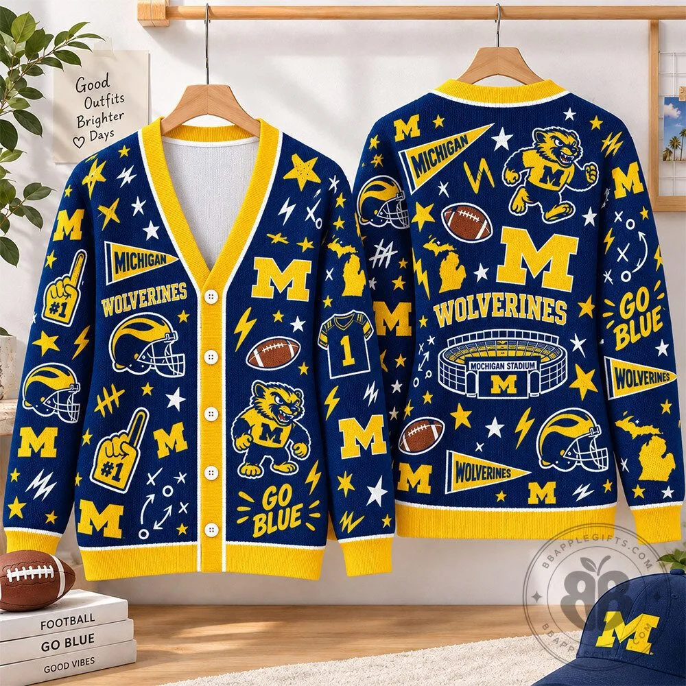 Michigan Wolverines College Football Concept Fan Knitted Cardigan | Apparel