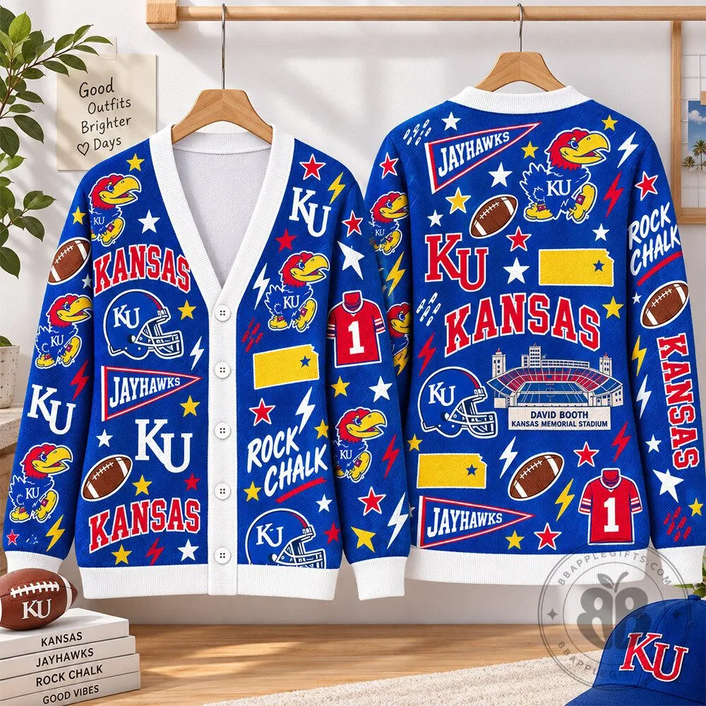 Kansas Jayhawks College Football Concept Fan Knitted Cardigan | Apparel