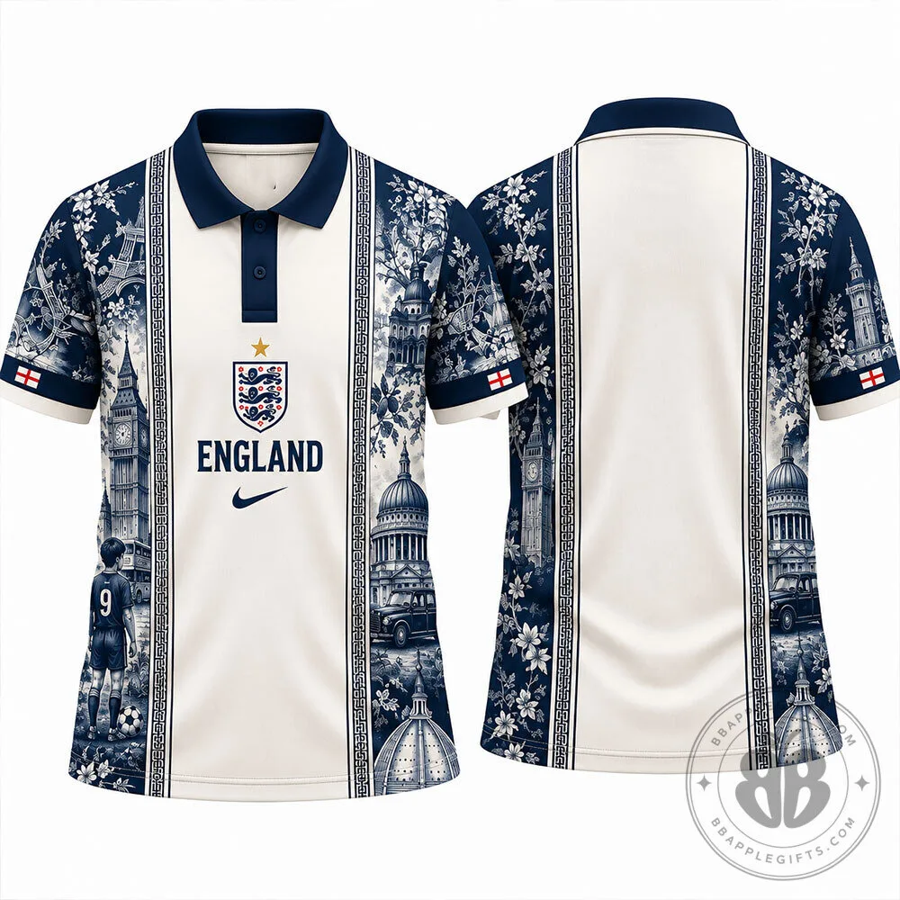 England Nike Blue White London Landmark Concept Fan Polo Shirt | Apparel 8 England Nike Blue White London Landmark Concept Fan Polo Shirt | Apparel
