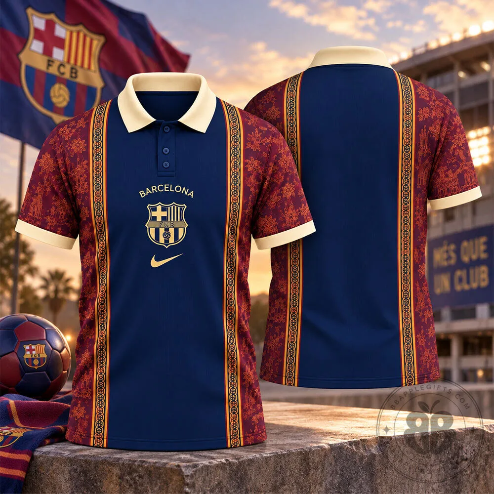 FC Barcelona Nike Navy Red Floral Concept Fan Polo Shirt | Apparel