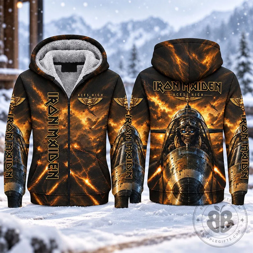 Iron Maiden Aces High Aircraft Concept Fan Zip Fleece Hoodie | Apparel