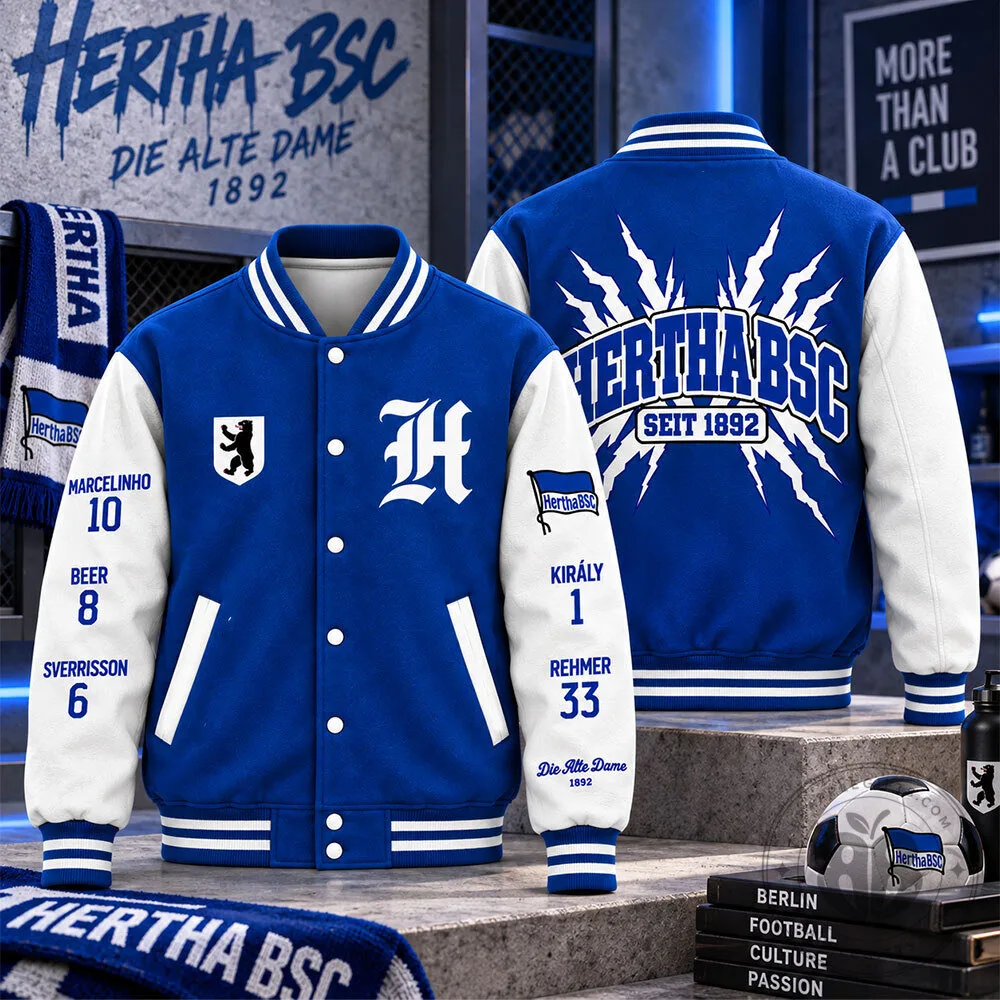 Hertha BSC Blue White Berlin Concept Fan Baseball Jacket | Apparel