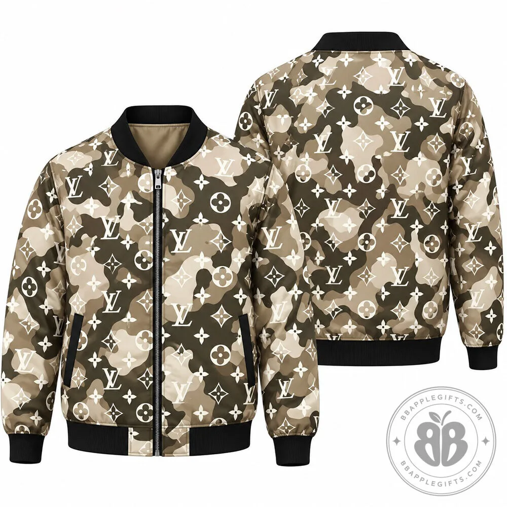 LV Brown Khaki Vintage Monogram Concept Fan Bomber Jacket | Apparel 8 LV Brown Khaki Vintage Monogram Concept Fan Bomber Jacket | Apparel