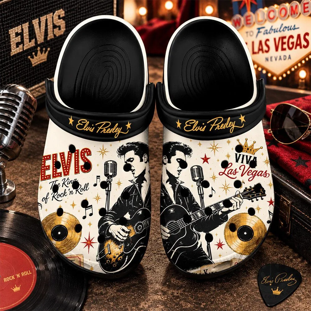 Elvis Presley Rock and Roll King Las Vegas Concept Fan Clogs | Footwear