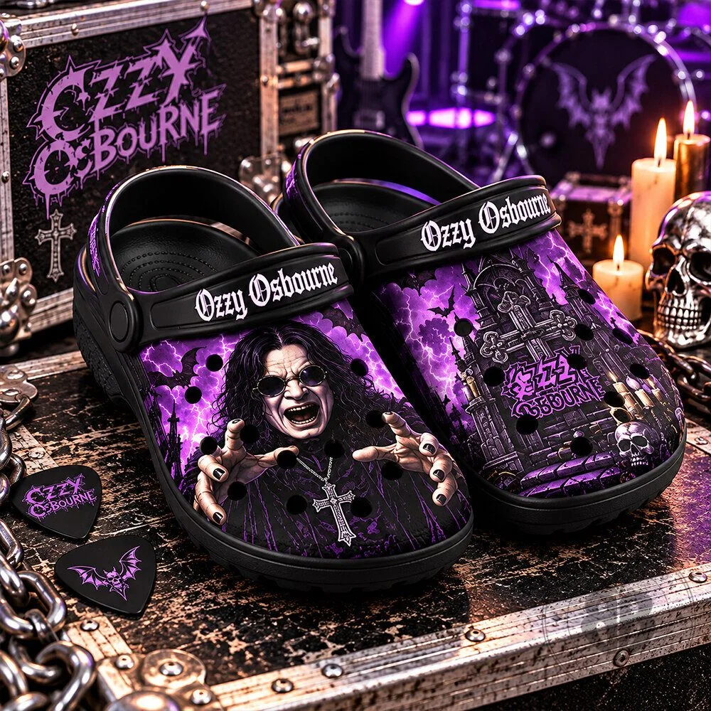 Ozzy Osbourne Purple Heavy Metal Rock Music Concept Fan Clogs | Footwear