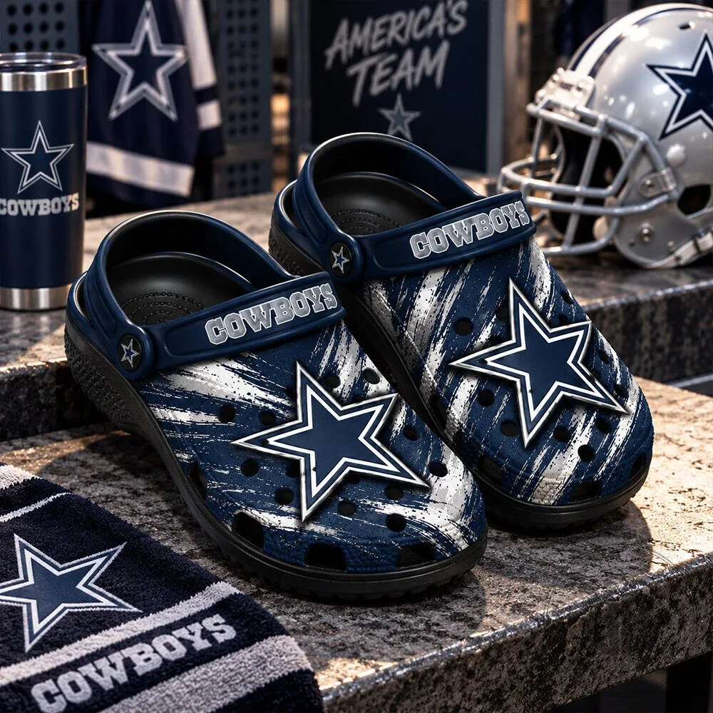 Dallas Cowboys NFL Camo Football Team Concept Fan Clogs | Footwear