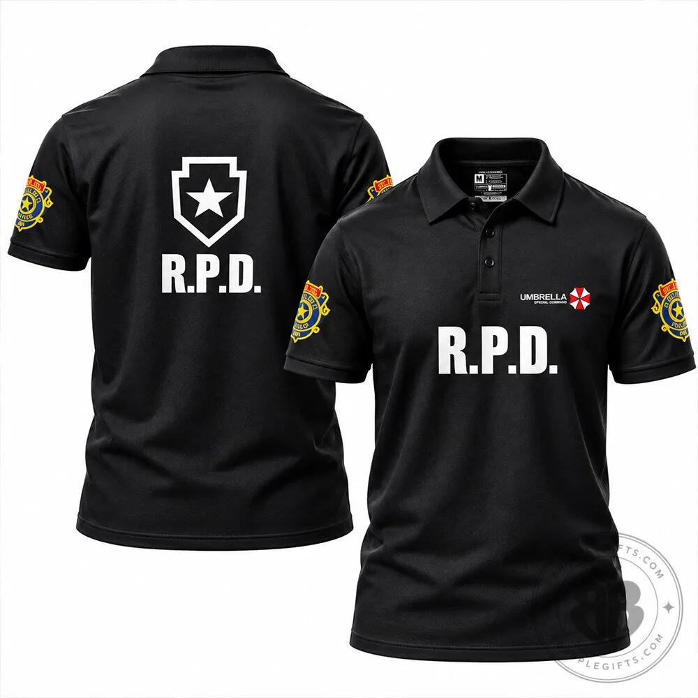 Resident Evil RPD Raccoon Police Department Concept Fan Polo Shirt | Apparel 8 Resident Evil RPD Raccoon Police Department Concept Fan Polo Shirt | Apparel