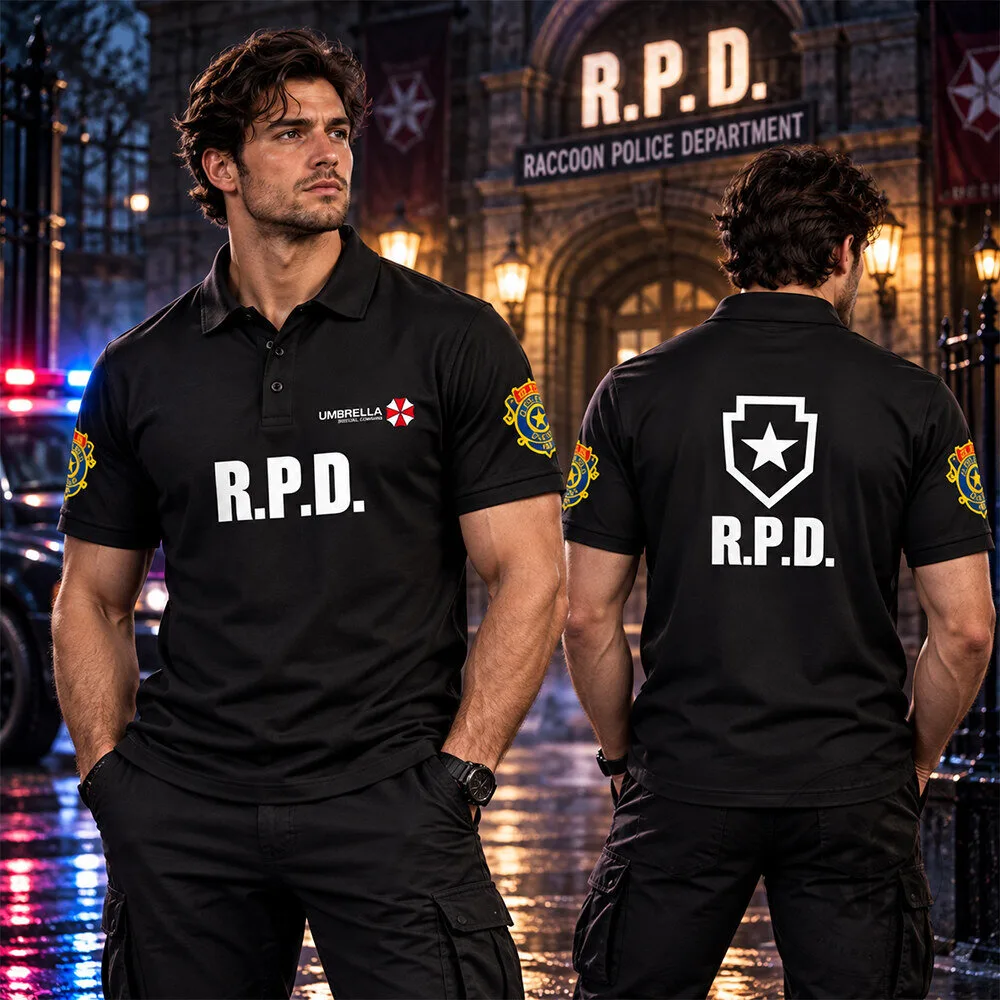Resident Evil RPD Raccoon Police Department Concept Fan Polo Shirt | Apparel 9 Resident Evil RPD Raccoon Police Department Concept Fan Polo Shirt | Apparel