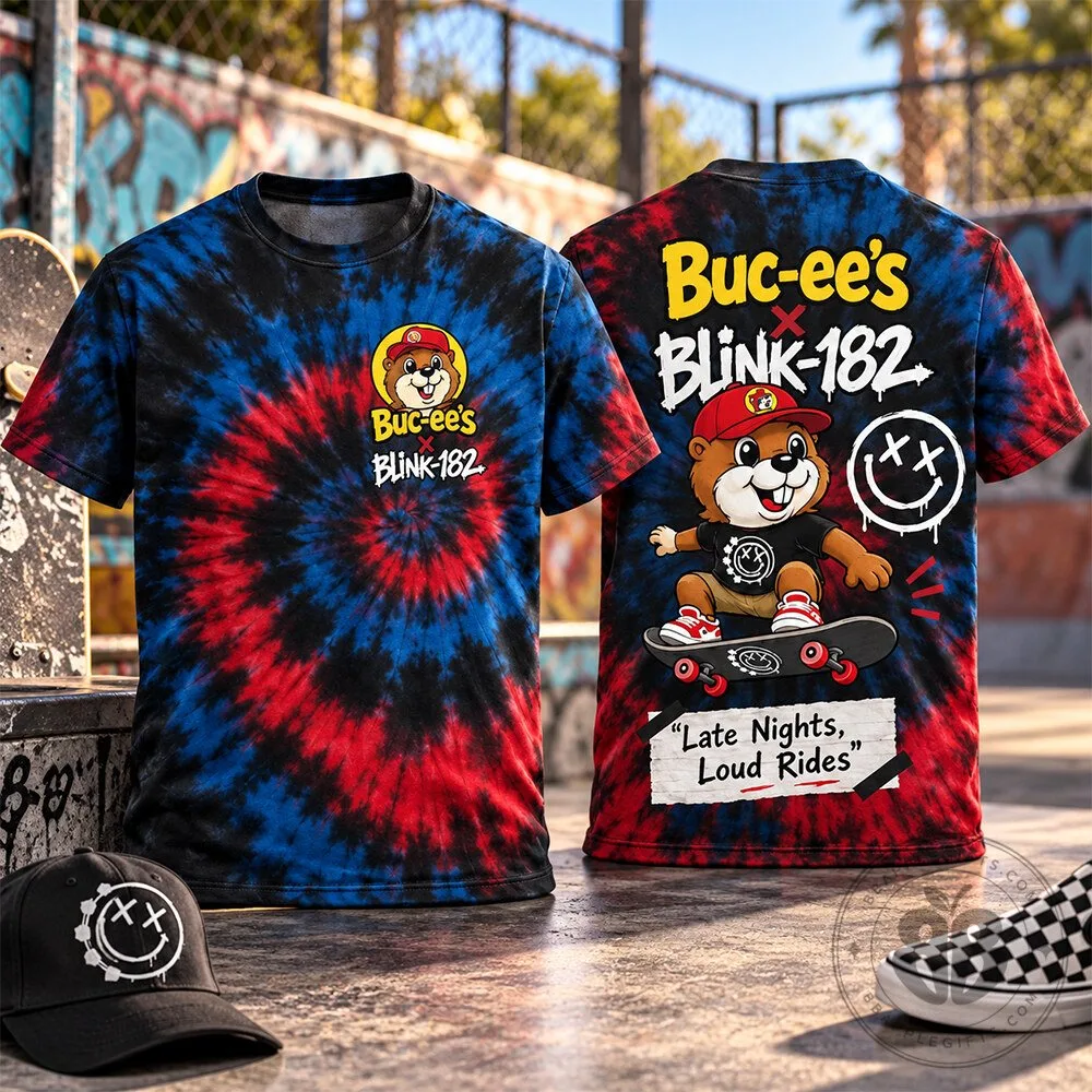 Bucees Blink 182 Late Nights Loud Rides Concept Fan Graphic T Shirt | Apparel