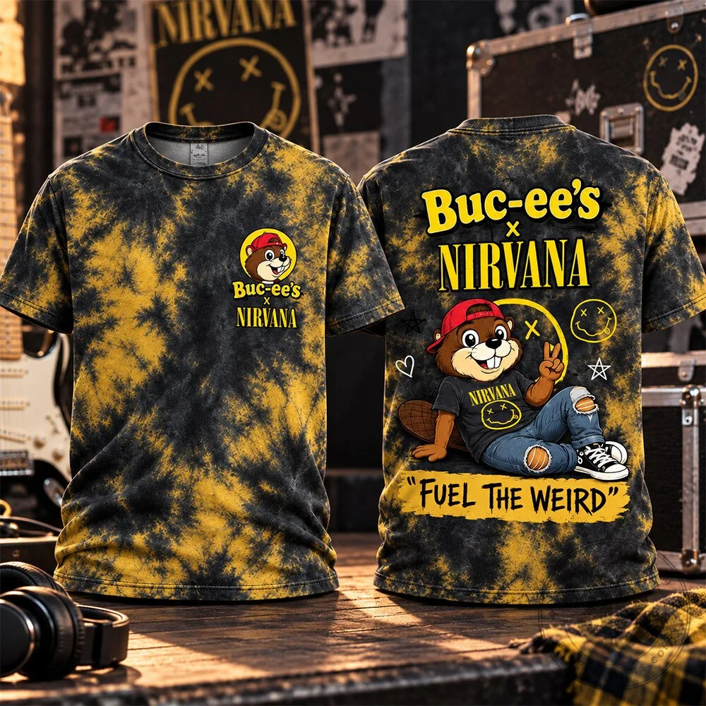 Bucees Nirvana Fuel The Weird Grunge Music Concept Fan Graphic T Shirt | Apparel