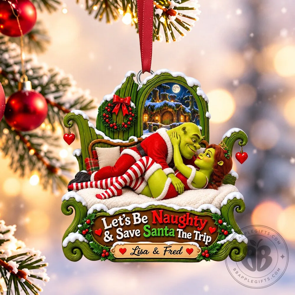 Shrek Fiona Naughty Christmas Concept Fan Acrylic Ornament | Collectibles