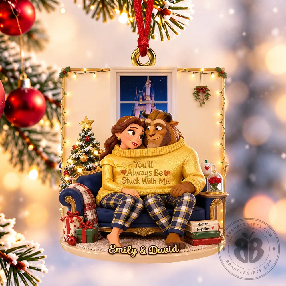 Beauty Beast Belle Couple Christmas Concept Fan Acrylic Ornament | Collectibles