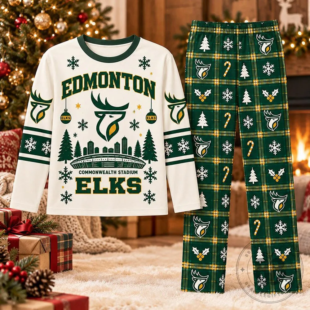Edmonton Elks CFL Christmas Concept Fan Pajama Set | Apparel