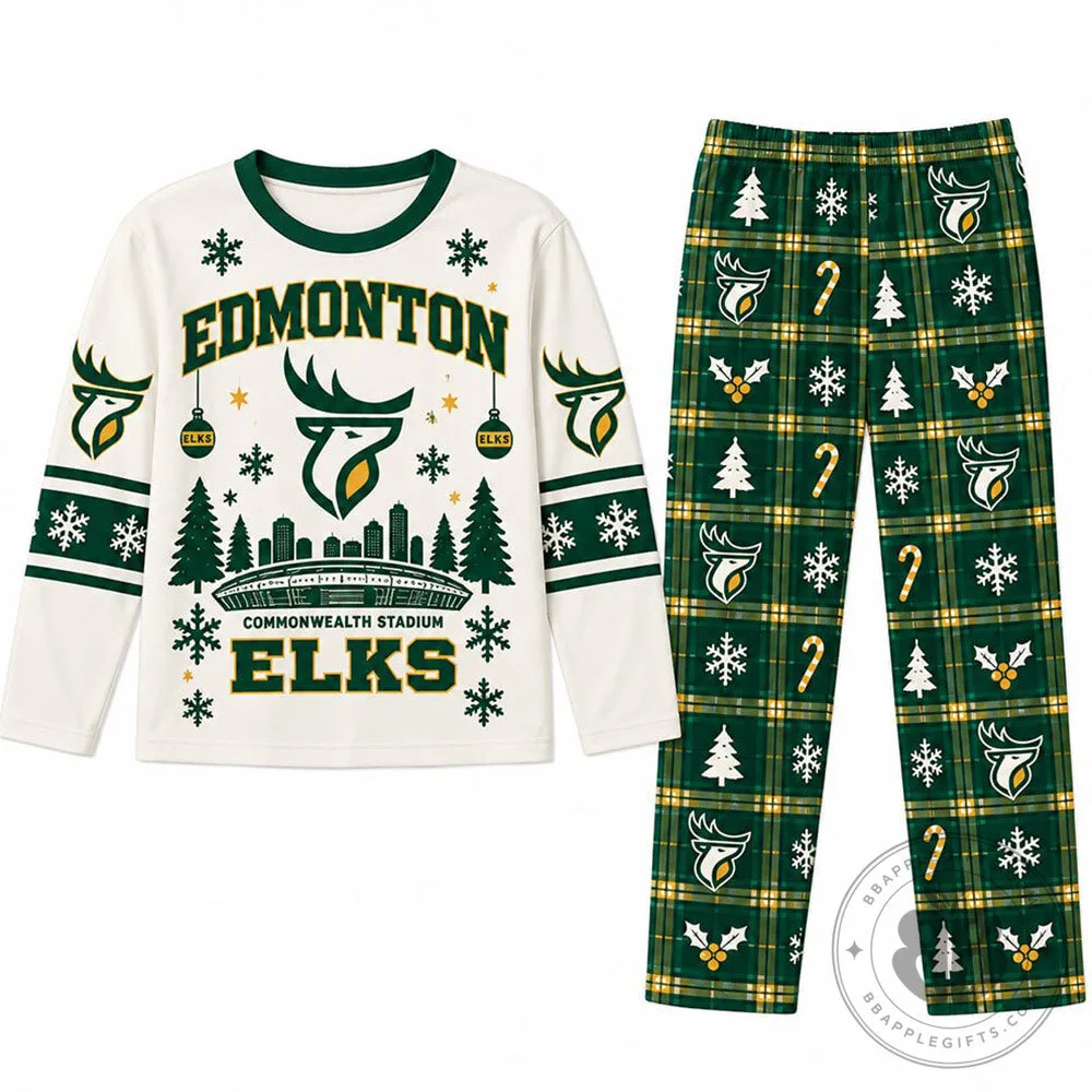 Edmonton Elks CFL Christmas Concept Fan Pajama Set | Apparel 8 Edmonton Elks CFL Christmas Concept Fan Pajama Set | Apparel