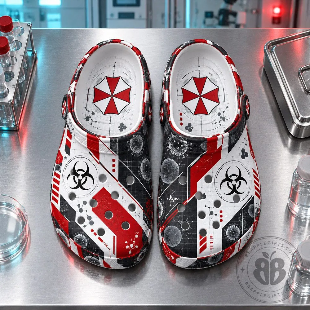 Resident Evil Umbrella Biohazard Concept Fan Clogs | Footwear