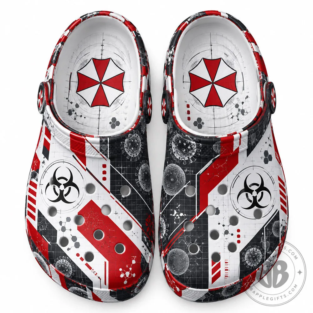 Resident Evil Umbrella Biohazard Concept Fan Clogs | Footwear 8 Resident Evil Umbrella Biohazard Concept Fan Clogs | Footwear