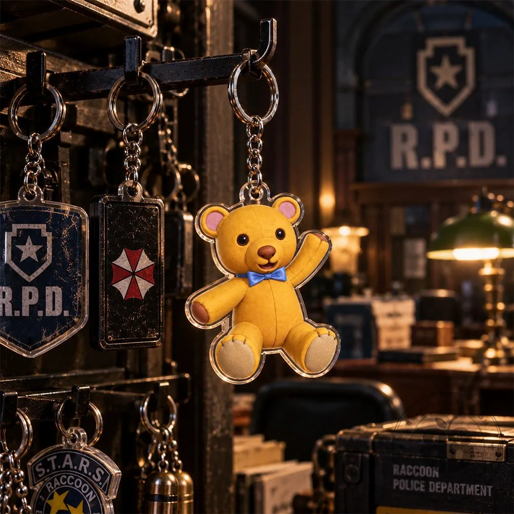 Resident Evil Requiem Leon Cute Bear Concept Fan Acrylic Keychain | Accessories 9 Resident Evil Requiem Leon Cute Bear Concept Fan Acrylic Keychain | Collectibles