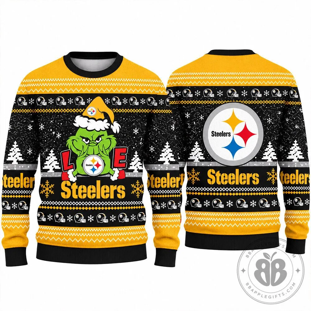 Pittsburgh Steelers Grinch Santa Black Yellow Concept Fan Sweater | Apparel 7 Pittsburgh Steelers Grinch Santa Black Yellow Concept Fan Sweater | Apparel