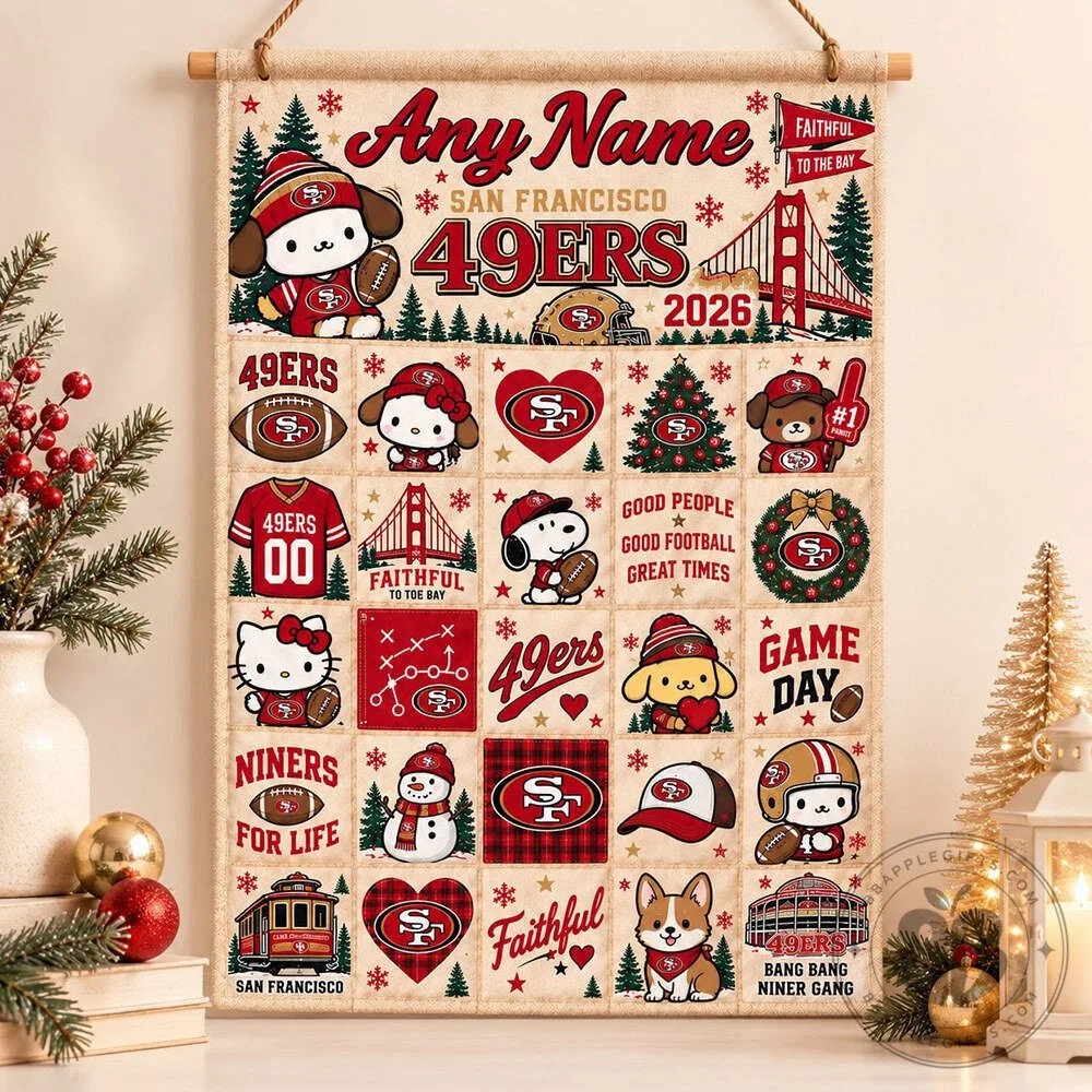 49ers Christmas with Sanrio Friends Custom Wall Advent Calendar | Home Decor