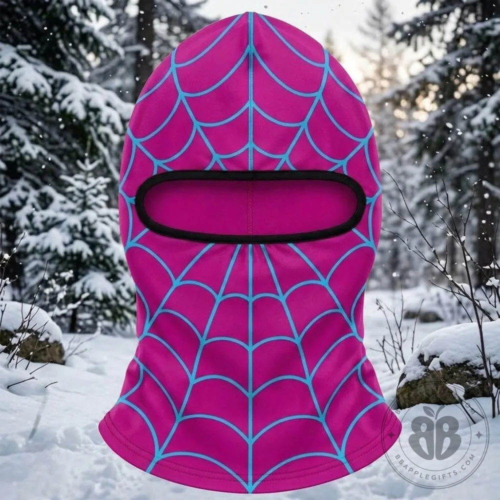 Spider Gwen Pink Blue Web Ski Mask Balaclava | Apparel 9 Spider Gwen Pink Blue Web Ski Mask Balaclava | Apparel