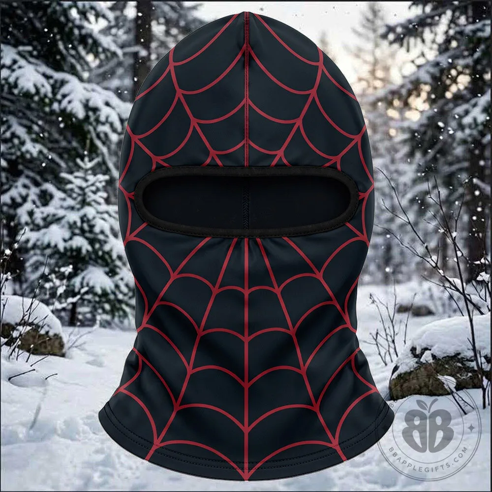 Miles Morales Black Red Web Ski Mask Balaclava | Apparel 10 Miles Morales Black Red Web Ski Mask Balaclava | Apparel