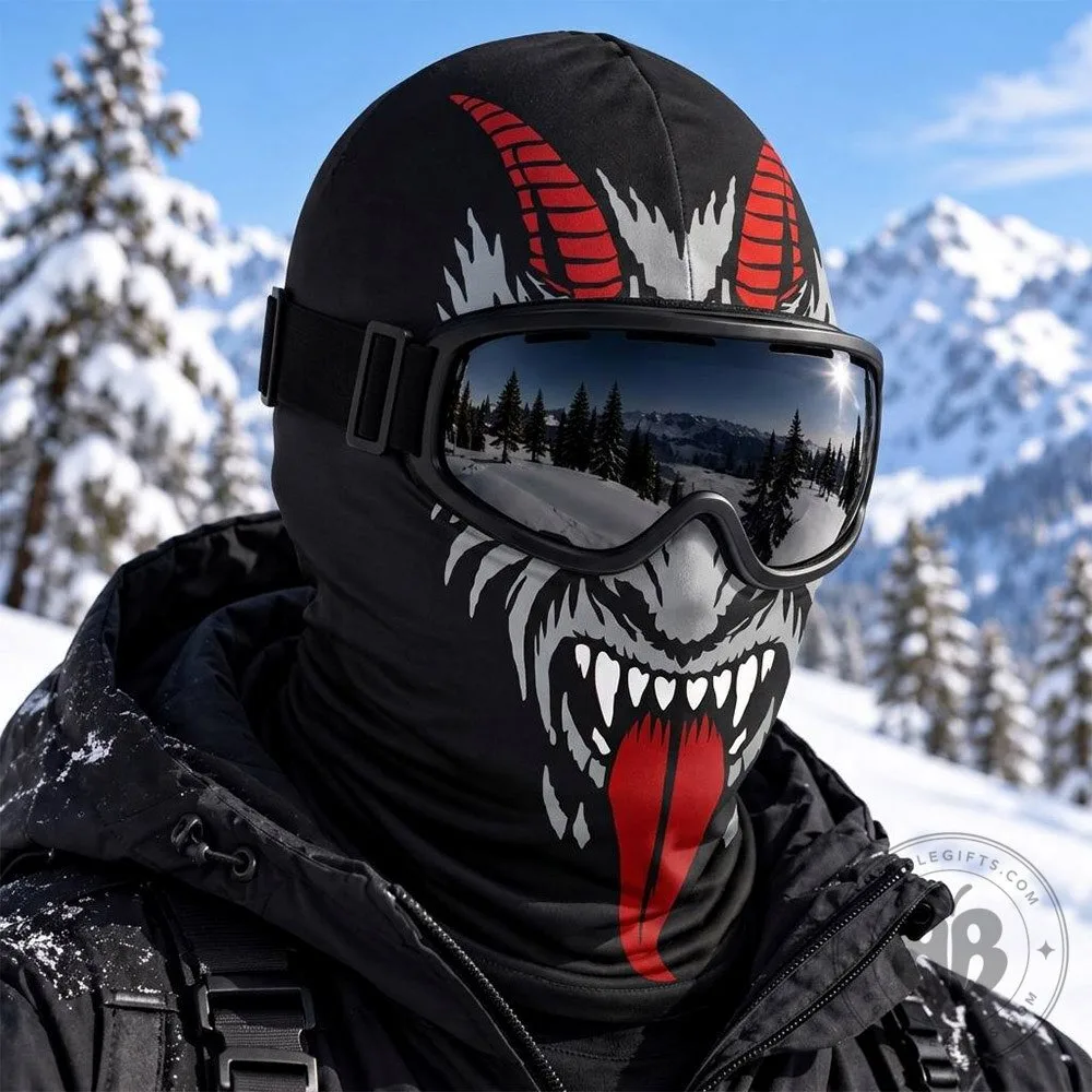 Horned Demon Monster Face Winter Ski Mask Balaclava | Apparel