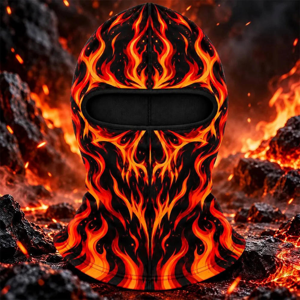 Flaming Fire Face Winter Ski Mask Balaclava for Adults | Apparel 9 Flaming Fire Face Winter Ski Mask Balaclava for Adults | Apparel