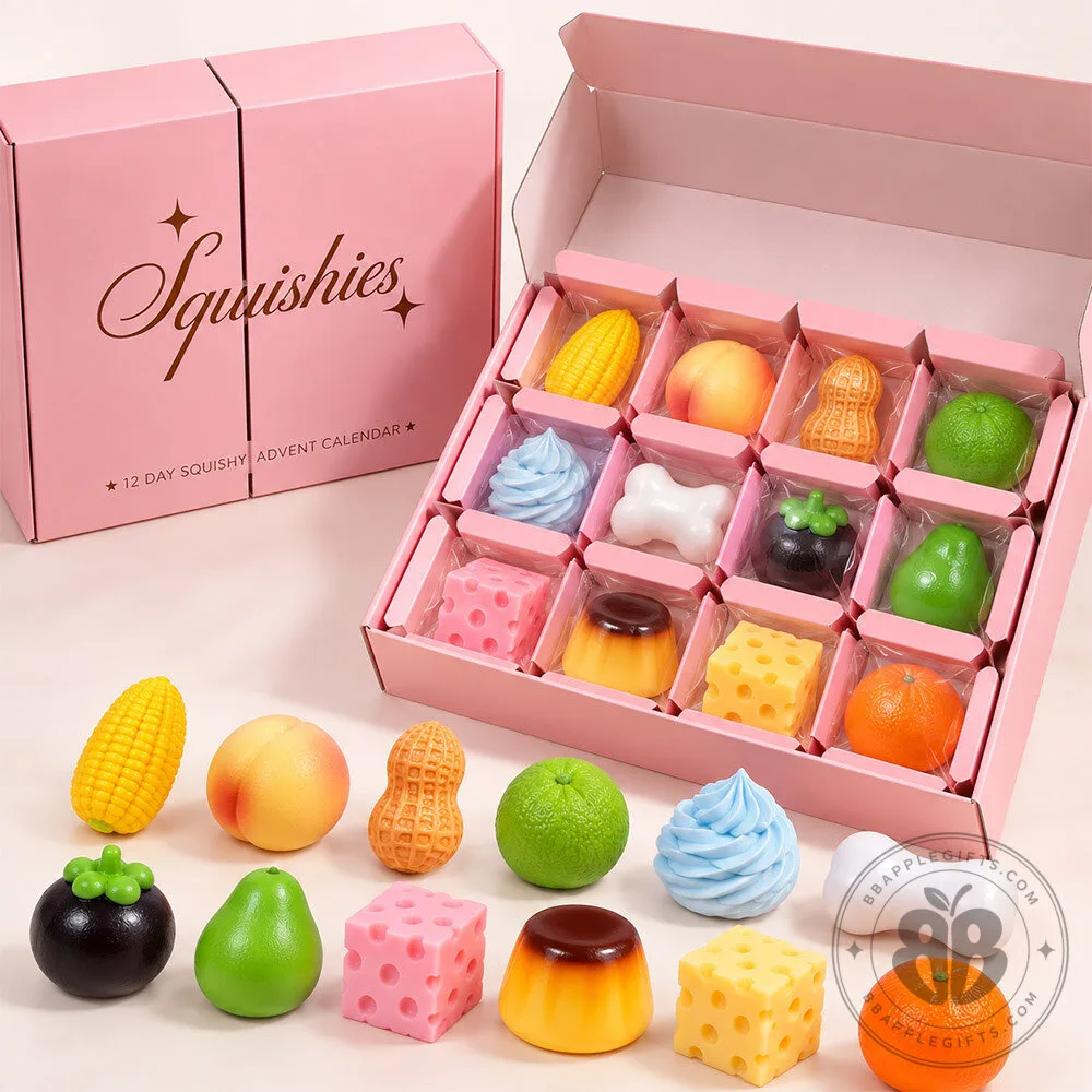 Mini Squishies Food and Fruit 12 Days Advent Calendar | Collectibles