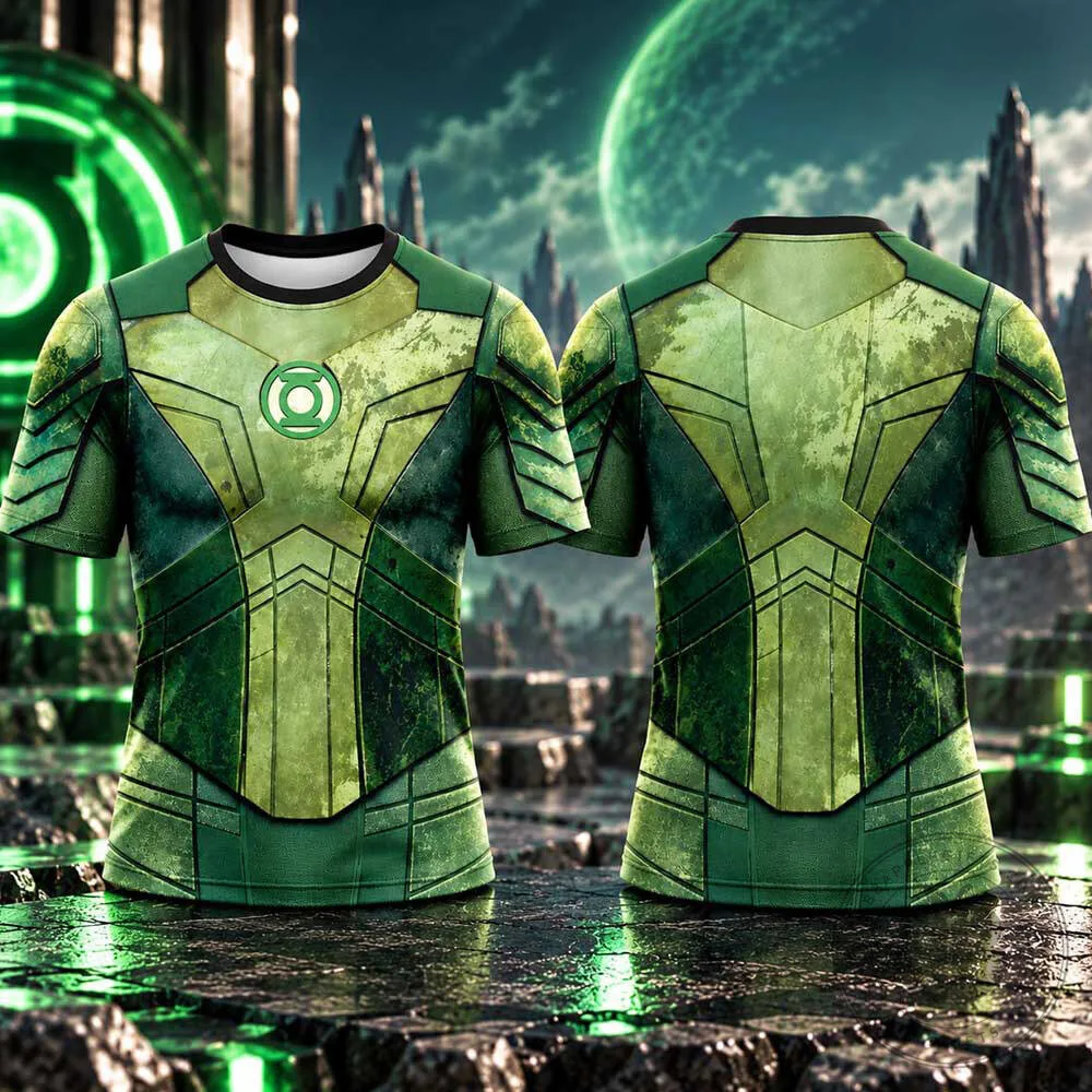 Hal Jordan Green Lantern Tactical Suit Cosplay Graphic T Shirt | Apparel