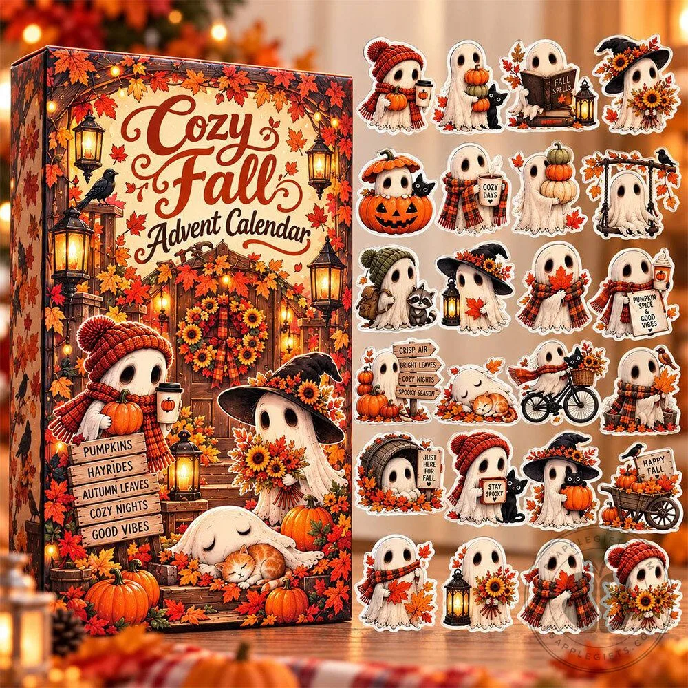 Cozy Fall Autumn Ghost Pumpkin 24 Day Advent Calendar | Collectibles