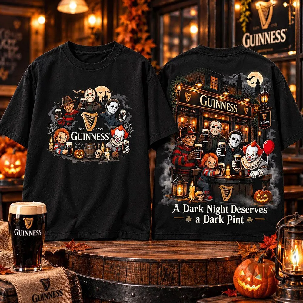 Guinness Halloween Horror Characters Mashup Concept Fan T Shirt | Apparel