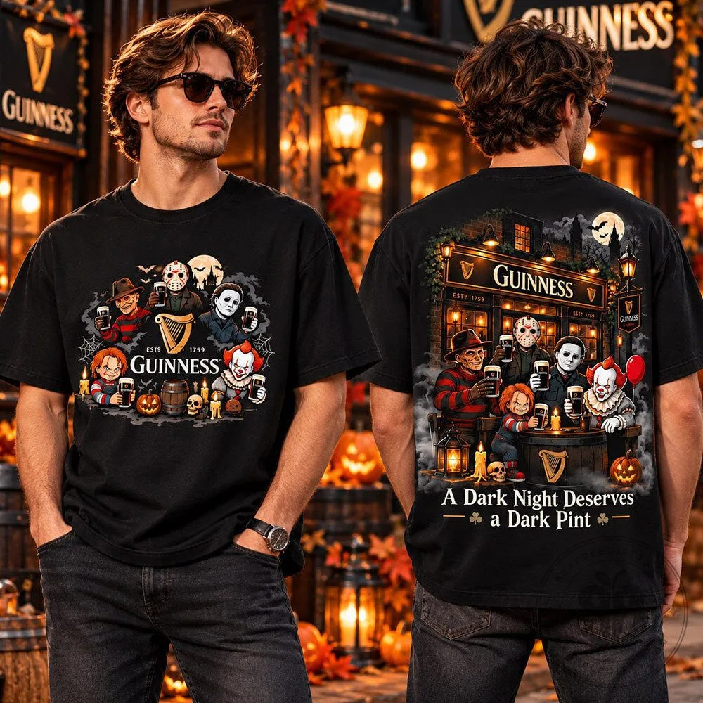 Guinness Halloween Horror Characters Mashup Concept Fan T Shirt | Apparel 9 Guinness Halloween Horror Characters Mashup Concept Fan T Shirt | Apparel