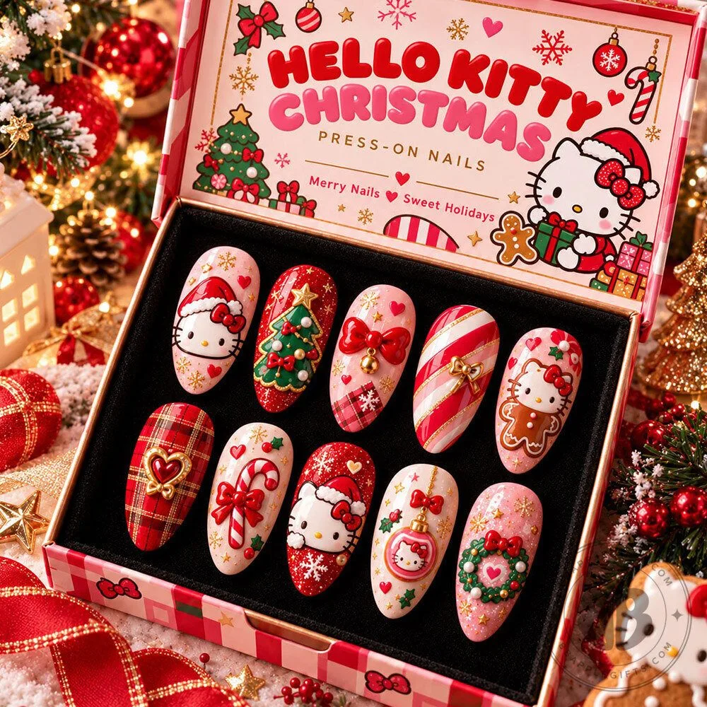 Snoopy Woodstock Christmas Holiday Press On Nails Set | Accessories