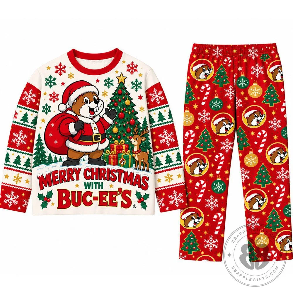 Buc ees Christmas Santa Beaver Flannel Pajama Set | Apparel 7 Buc ees Christmas Santa Beaver Flannel Pajama Set | Apparel