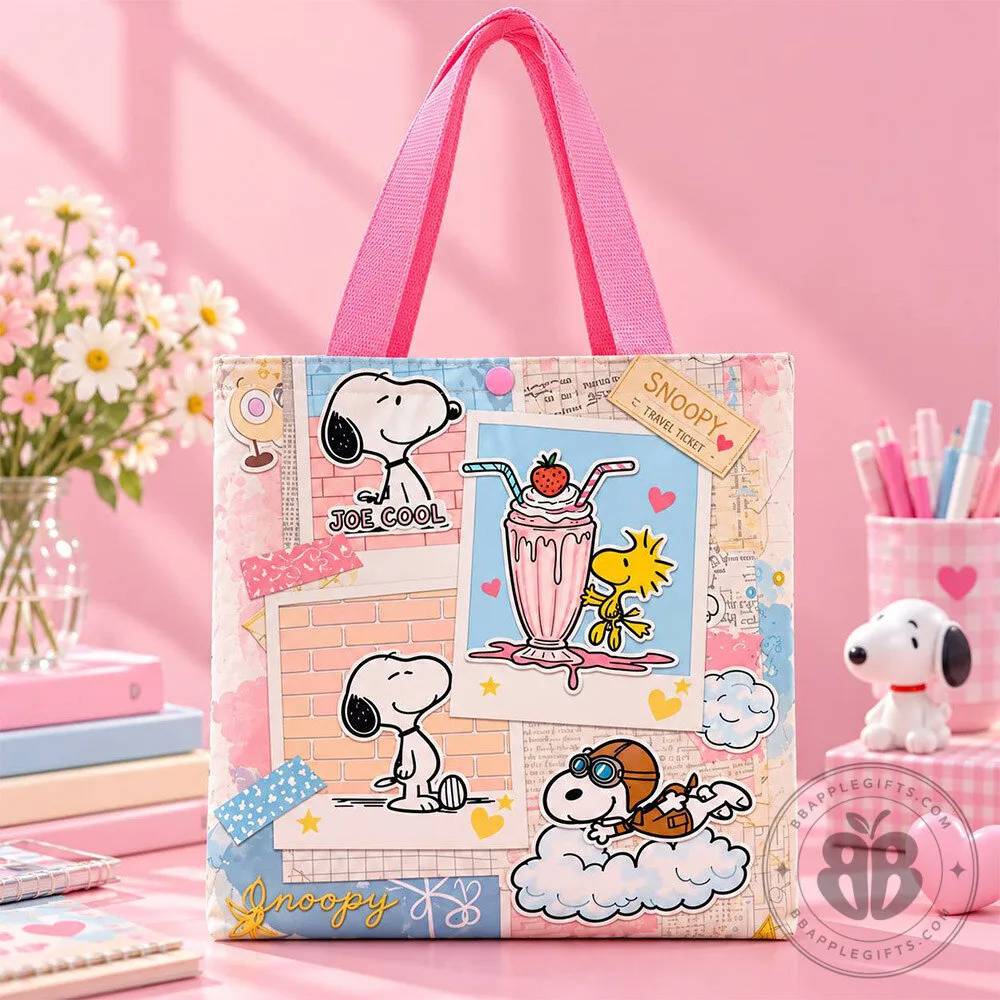 Snoopy Woodstock Joe Cool Milkshake Graphic Tote Bag | Accessories