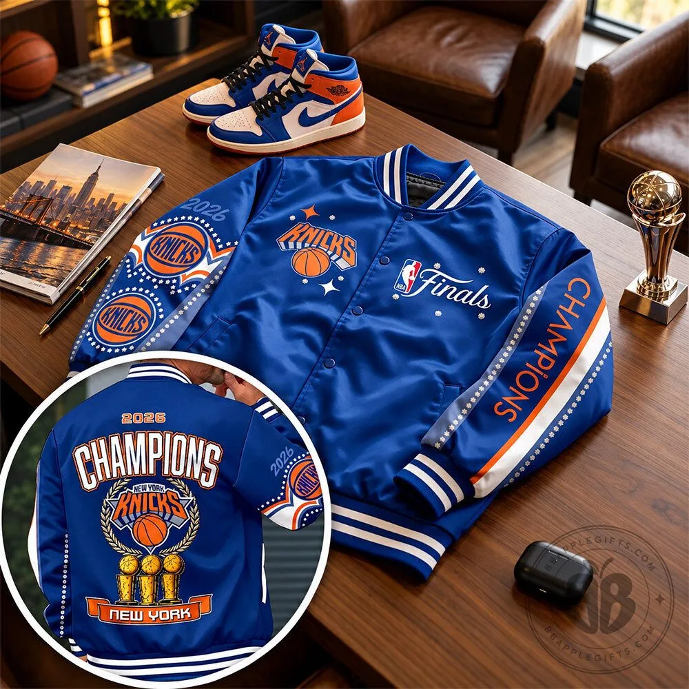 New York Knicks 2026 NBA Finals Blue Champions Varsity Jacket | Apparel