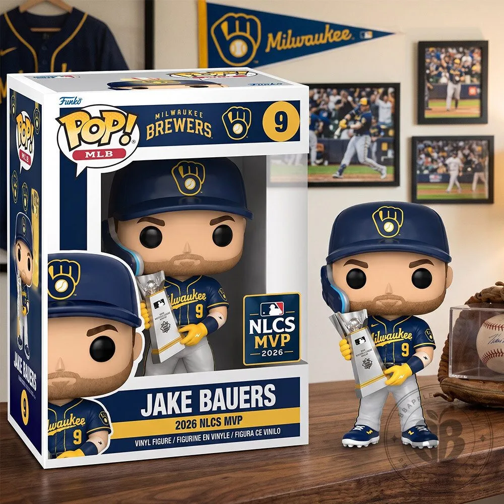 Jake Bauers Milwaukee Brewers 2026 NLCS MVP Navy POP Figure | Collectibles