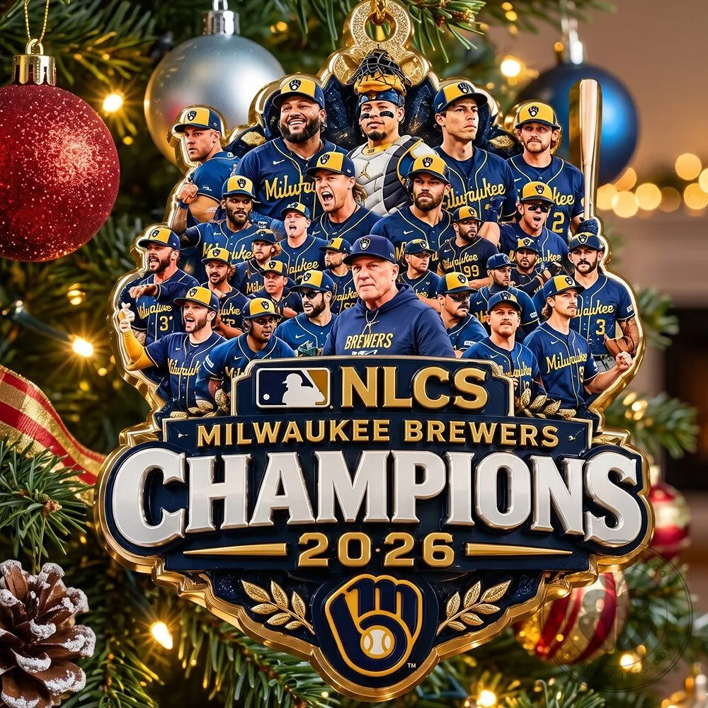 Milwaukee Brewers 2026 NLCS Champions Acrylic Christmas Ornament | Home Decor